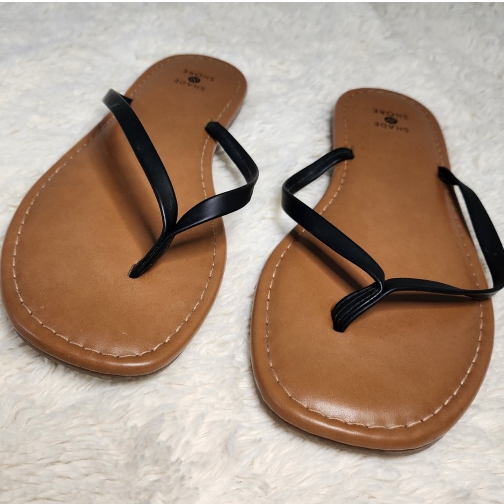 Women's Shade Shore Black /Tan Flip Flops Sz 8